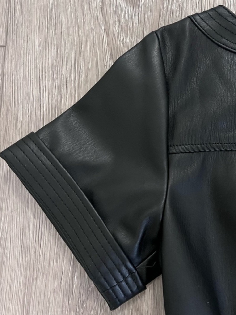 Anthropologie Black Faux Leather Mini Dress - Picture 5 of 16